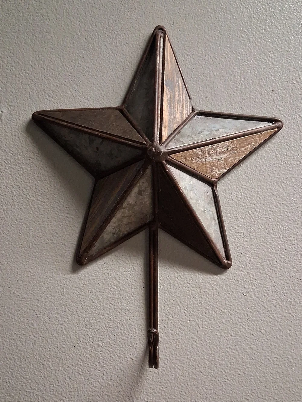 Rustic Metal Star Wall Hook - Bronze and Silver